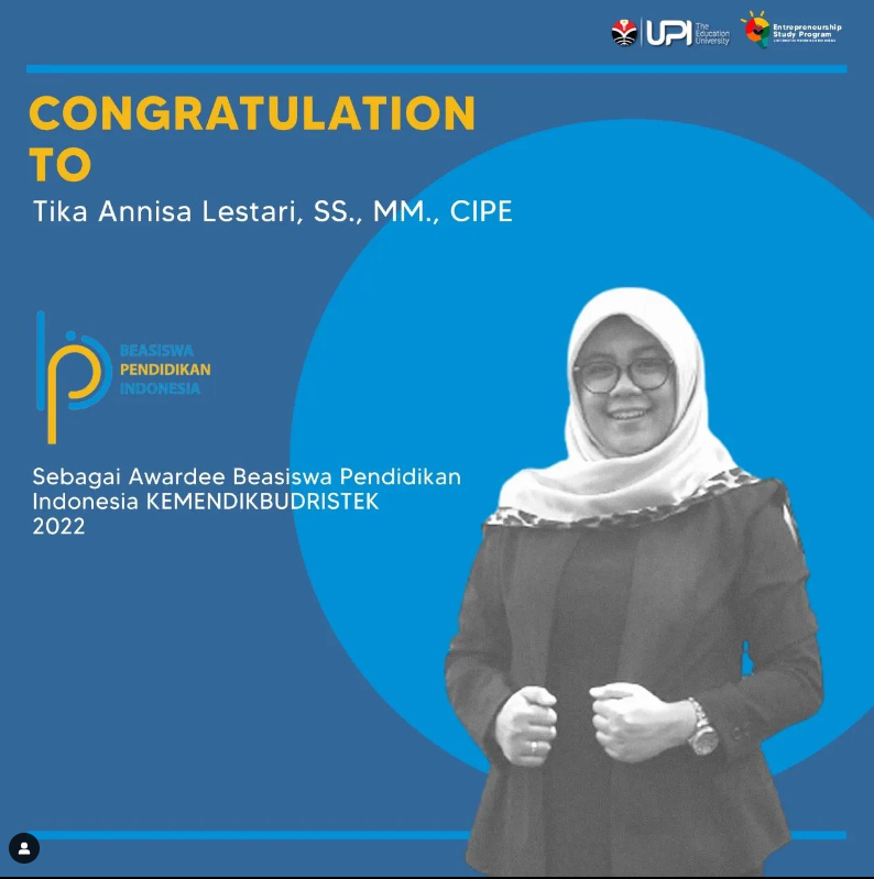 Dosen Program Studi S1 Kewirausahaan Kampus UPI Tasikmalaya Mendapatkan Awardee Beasiswa Pendidikan Indonesia Kemendikbudristek 2022 Dosen Program Studi S1 Kewirausahaan Kampus UPI Tasikmalaya Mendapatkan Awardee Beasiswa Pendidikan Indonesia Kemendikbudristek 2022