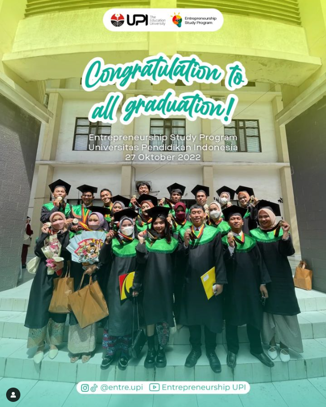 “Congratulations Kepada Wisudawan Gelombang III Program Studi S1 Kewirausahaan Kampus UPI Tasikmalaya Tahun 2022”