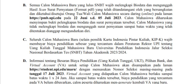 Tahapan Registrasi Administrasi dan Akademik Jalur SNBT Tahun Akademik 2023/2024 Tahapan Registrasi Administrasi dan Akademik Jalur SNBT Tahun Akademik 2023/2024