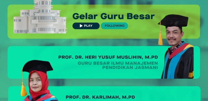 Congratulations Prof. Dr. Heri Yusuf Muslihin, M.Pd dan Prof. Karlimah, M.Pd atas diraihnya Gelar Guru Besar